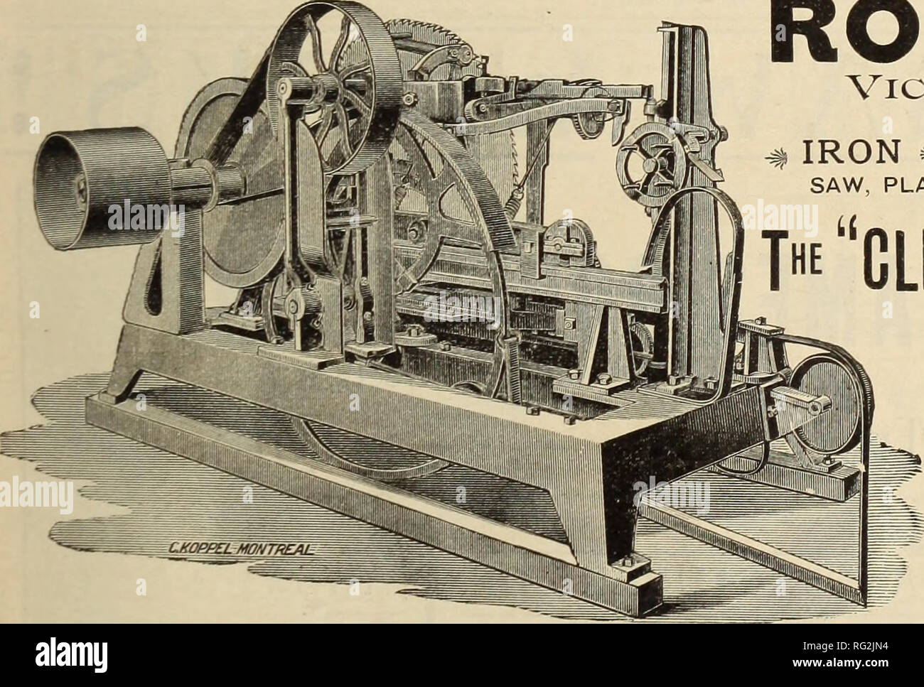 . Kanadische Forstindustrie 1889-1890. Holzschlag; Wälder und Forstwirtschaft; Wald; Wald - zellstoffindustrie; Holz verarbeitenden Industrien. B.F. STURTEVANT, Patentinhaber und einziger Hersteller, 34 Oliver Street (Ecke von Franklin Street Boston, Mass. Usa die Guttapercha und Gummi Mfg Firma von Toronto. Geschäftsstellen: 43 Yonge Street, Toronto. Fabriken: LOUISVILLE, Ont. Alleiniger HERSTELLER VON "Monarch", "ROTEN STREIFEN" und "Lion" Marken der GUMMIRIEMEN BESONDERER BEACHTUNG VON SPEZIELLEN RIEMEN FÜR BAUHOLZ MÜHLEN Unsere feierte "Malteser Kreuz" Gummi; "Ba Stockfoto