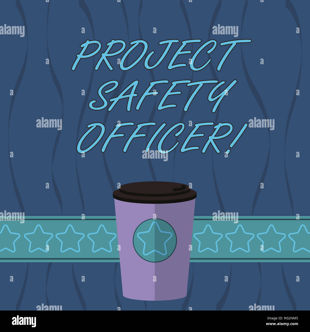 Wort schreiben Text Projekt Safety Officer. Business Konzept für verantwortlich für die Überwachung und Bewertung der unsicheren Zonen 3D-Coffee To Go Becher mit Deckel Cove Stockfoto