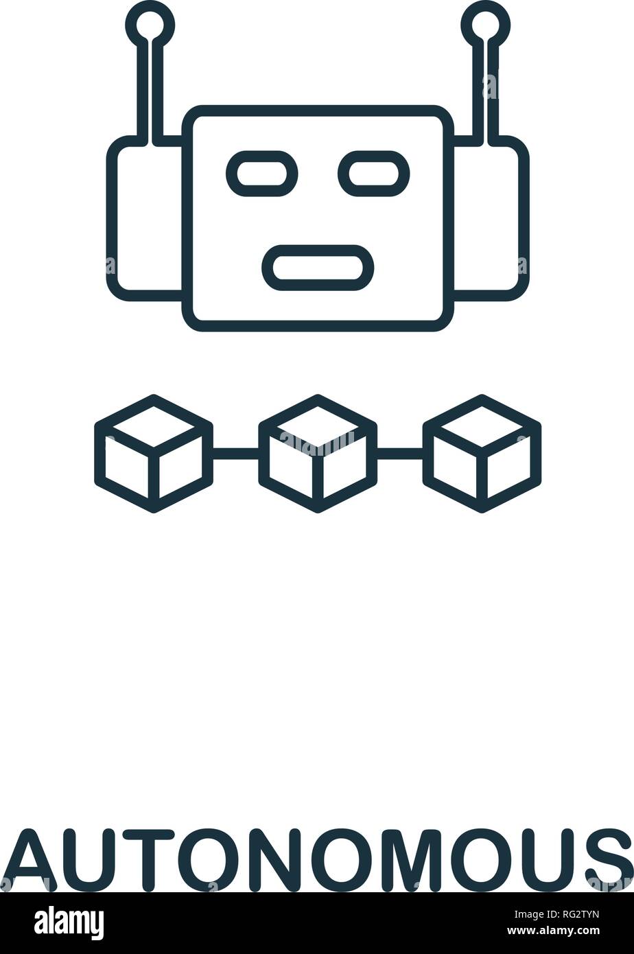 Autonome Umrisse Symbol. Thin Line Design von blockchain Sammlung. Kreative autonomen Symbol für Web Design, Anwendungen, Software, drucken. Stock Vektor