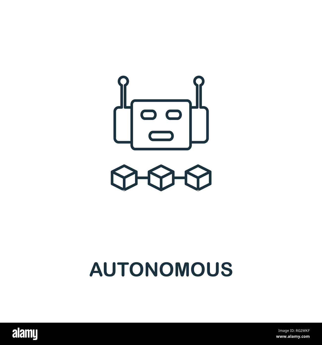 Autonome Umrisse Symbol. Thin Line Design von blockchain Sammlung. Kreative autonomen Symbol für Web Design, Anwendungen, Software, drucken. Stockfoto