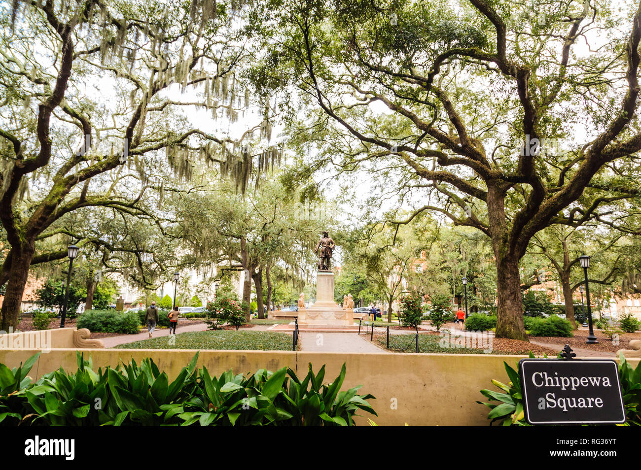 SAVANNAH, Georgia - Januar 8, 2016: Savannah ist die älteste Stadt in Georgien. Von der historischen Architektur und Parks zu den Stränden von Tybee, Savanne Stockfoto