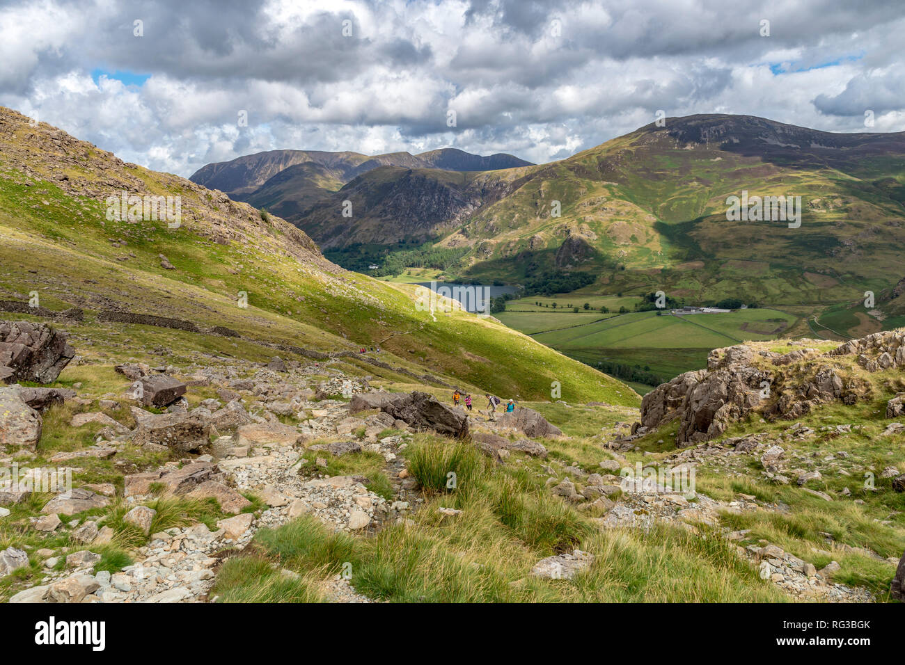 Lake District North West England UK einen atemberaubenden Blick von der Spaziergang von Heuballen auf buttermere See Stockfoto