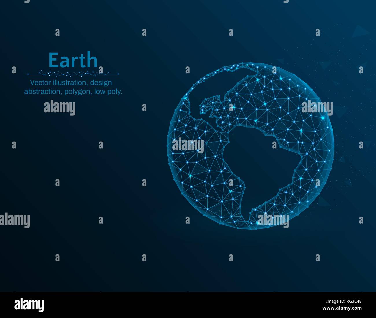 Erde Vector Illustration, Globus polygon Symbol auf blauem Hintergrund, abstrakt Design Illustration Stock Vektor