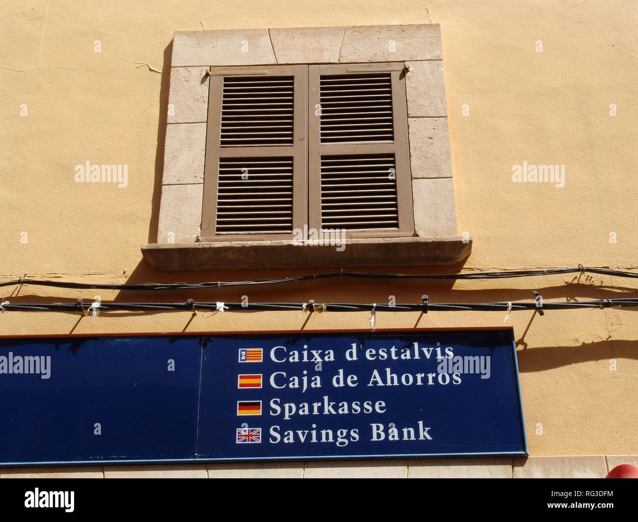 ESP, Spanien, Balearen, Mallorca: Geldwechsel, Bank. Stockfoto