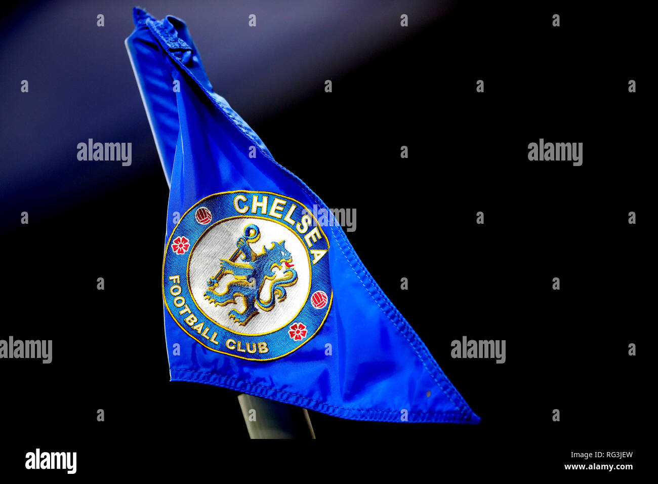 Allgemeine Ansicht eines Chelsea Fahne während der FA Cup in die vierte Runde an der Stamford Bridge, London. Stockfoto