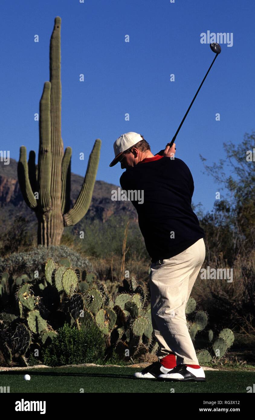 USA, Vereinigte Staaten von Amerika, Arizona: Golf cours in Tucson. Ventana Canyon Golf und Raquet Club. Stockfoto