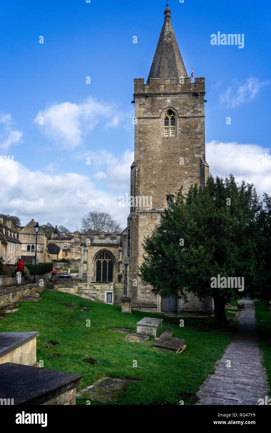 Norman Kirche der Heiligen Dreifaltigkeit in Bradford on Avon, Wiltshire, UK am 27. Januar 2019 Stockfoto