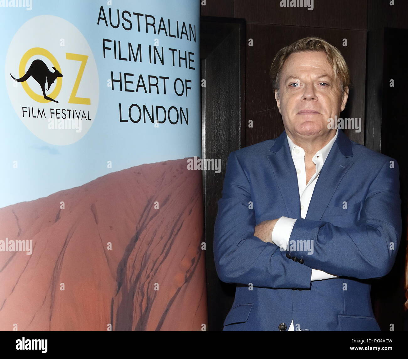 Eddie Izzard, britischer Schauspieler gesehen Einführung Australian-British romantischen Drama - die Kehrseite - die er Sterne in, als Teil des Kino Australien Tag feiern im Regent Street Kino in London. Stockfoto