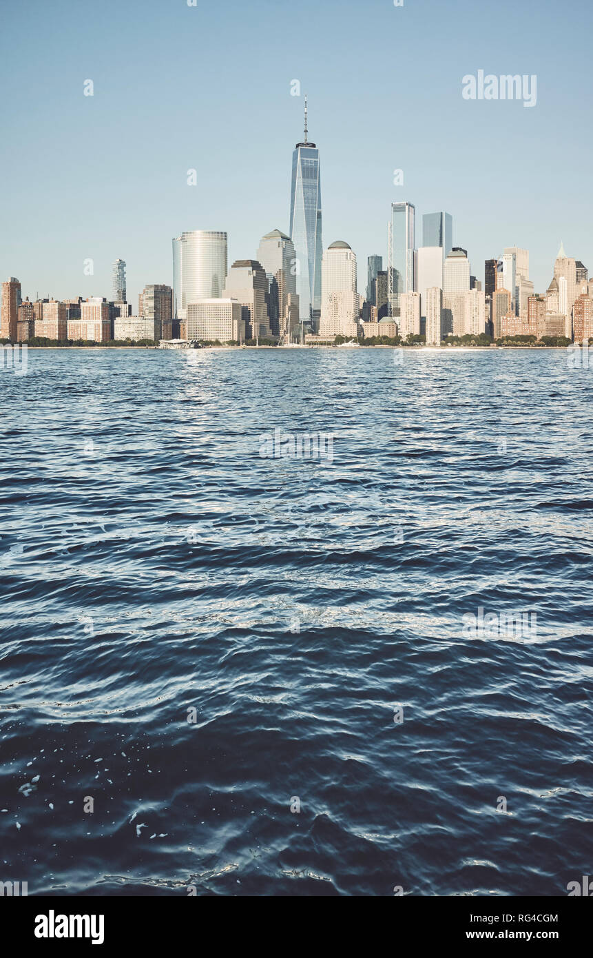 New York City Skyline, Farbe getonte Bild, USA. Stockfoto