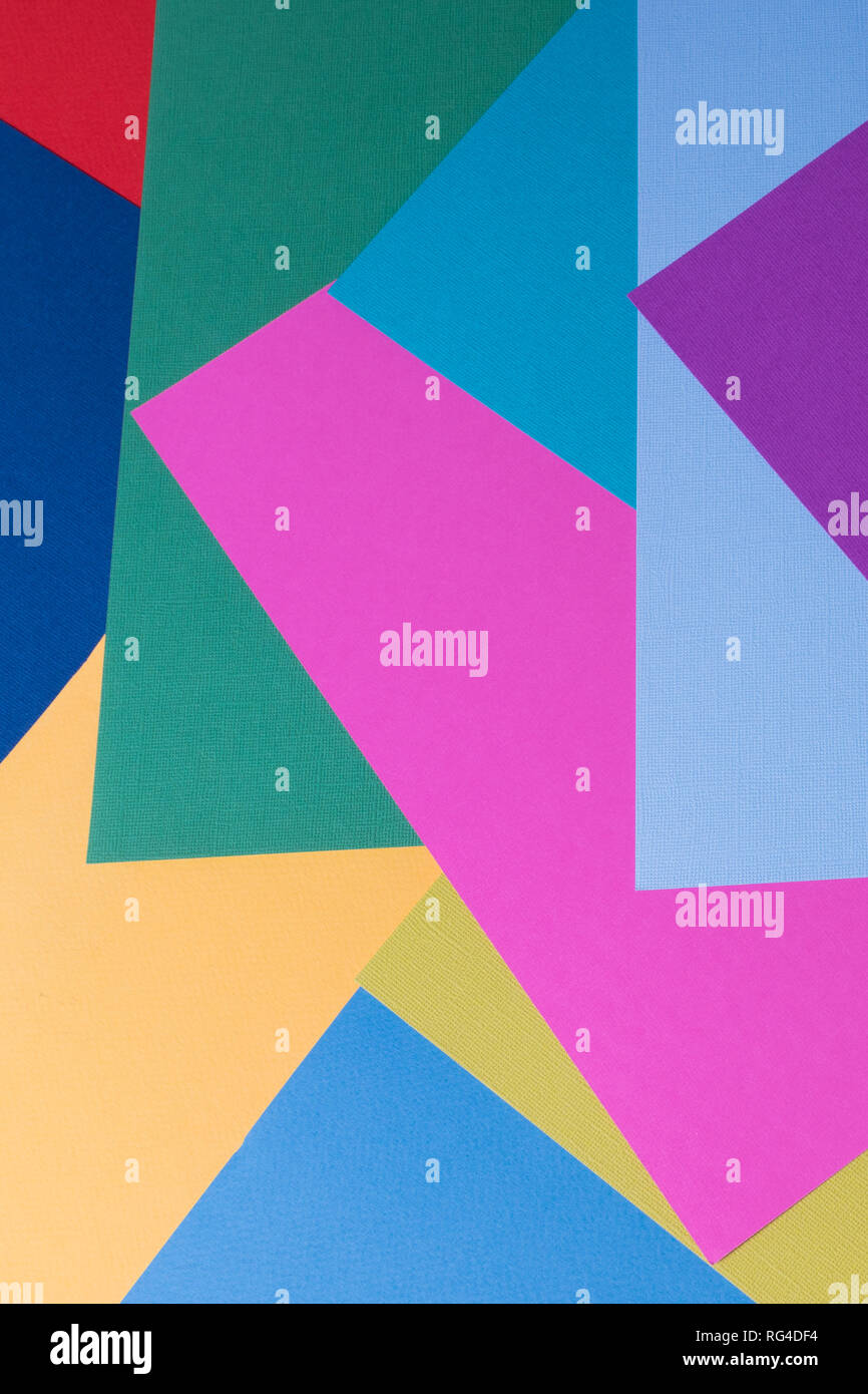 Banner, mit abstrakten Papier von Pastelltönen, mit geometrischen Form, Flach, senkrecht. Stockfoto