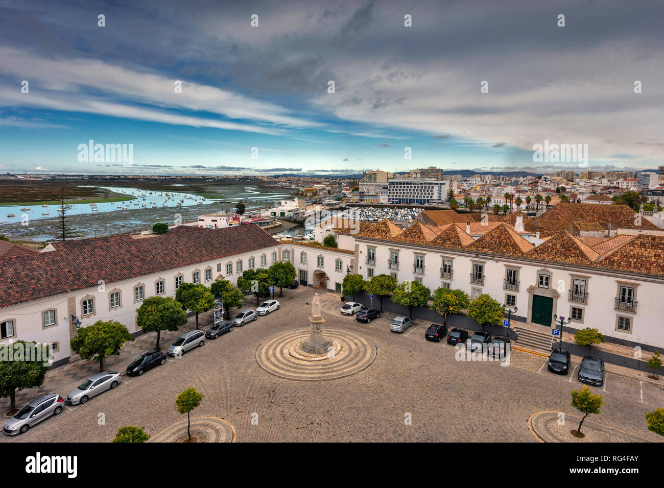 Blick über die Dächer der Altstadt, Faro, Portugal Stockfoto