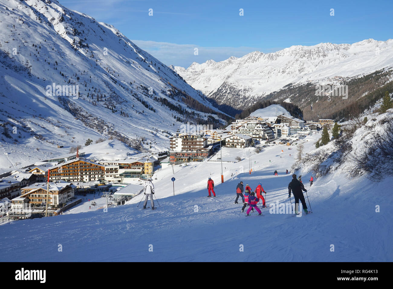 Österreich, Obergurgl, Skischule, Ski Resort Stockfoto