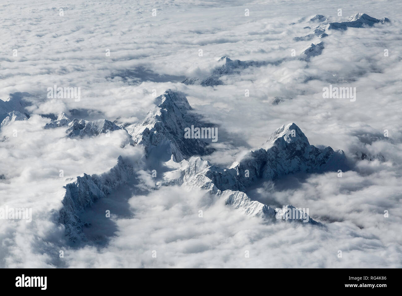 Luftaufnahme der Julischen Alpen, Slowenien Stockfoto