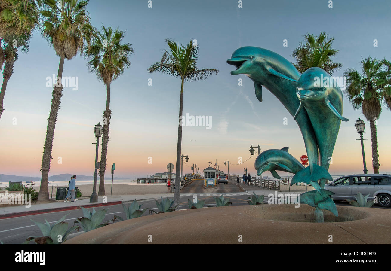 Downtown Santa Barbara - Zentrales Kalifornien Küstenstadt Stockfoto