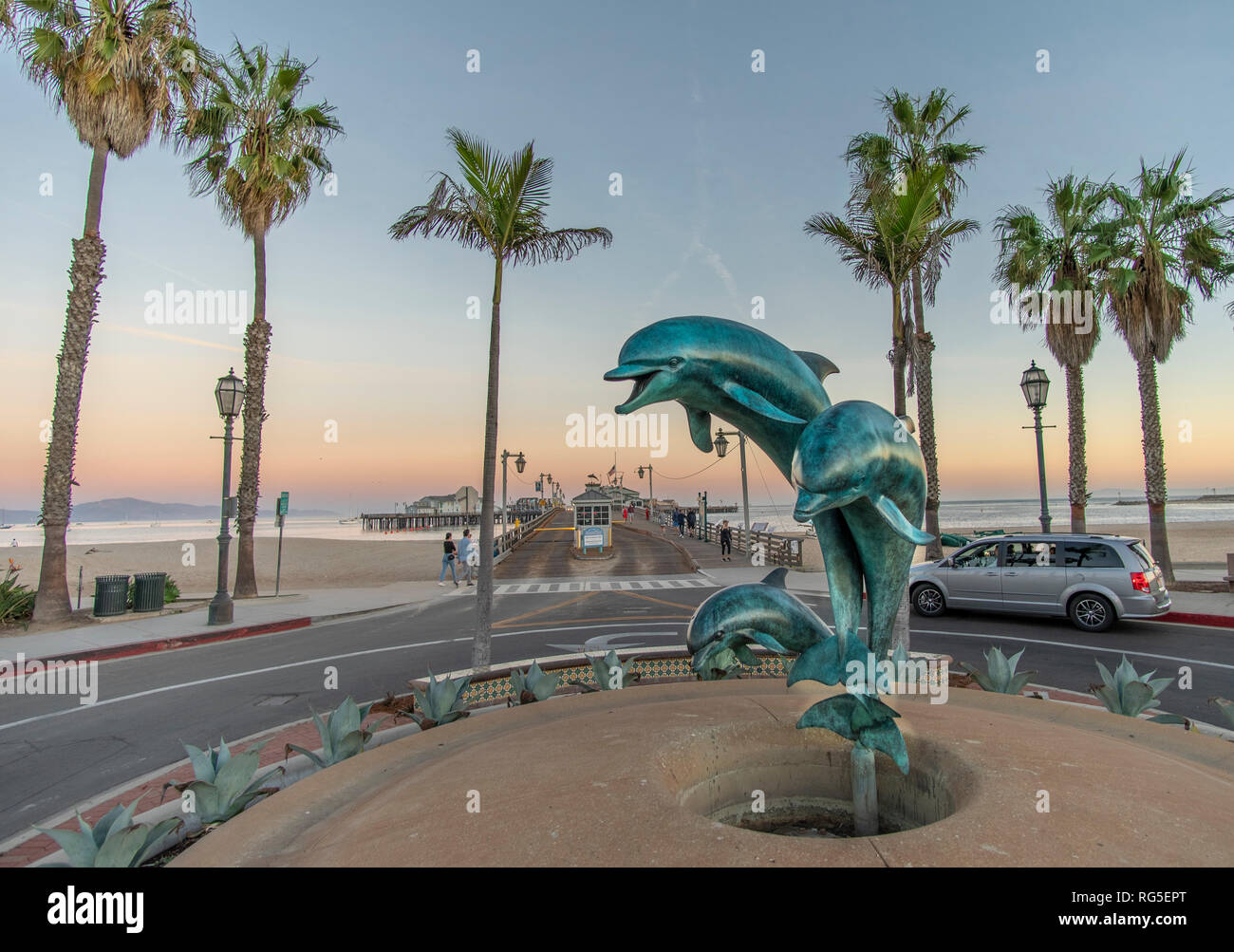 Downtown Santa Barbara - Zentrales Kalifornien Küstenstadt Stockfoto