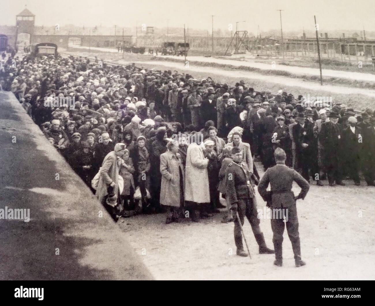Auschwitz-Birkenau, Polen - 1. August 2017: Bilder von Gefängnis Situationen Stockfoto