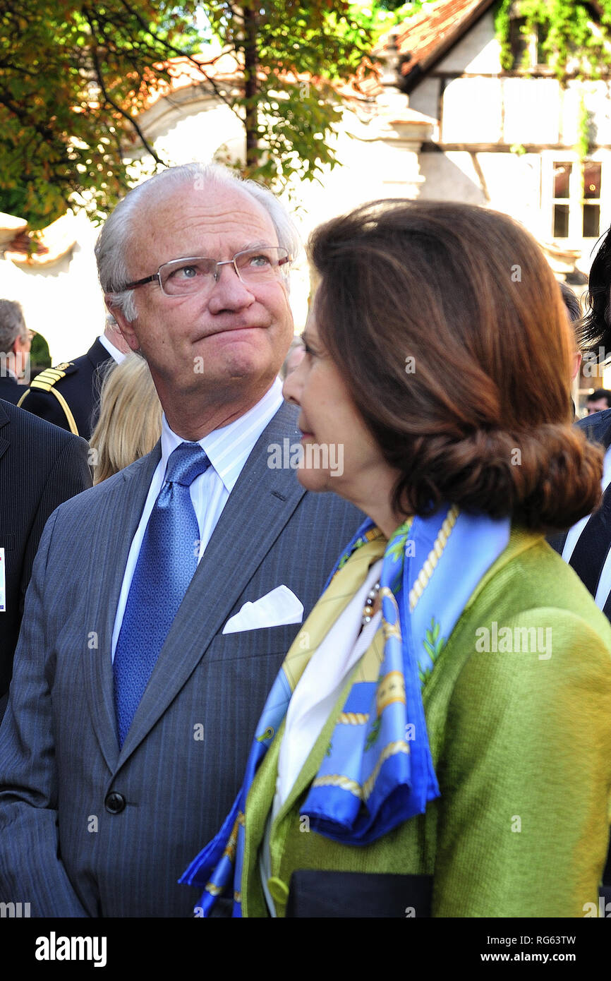 Königin Silvia König Carl XVI Gustaf von Schweden und Königin Silvia von Schweden Foto Kazimierz Jurewicz Stockfoto