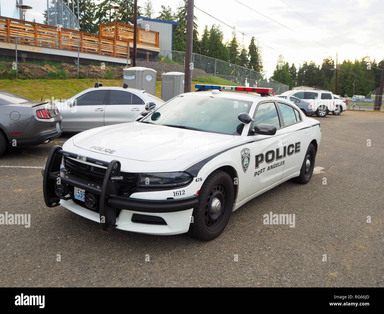 Port Angeles Polizei Auto, Port Angeles, Washington State Stockfoto