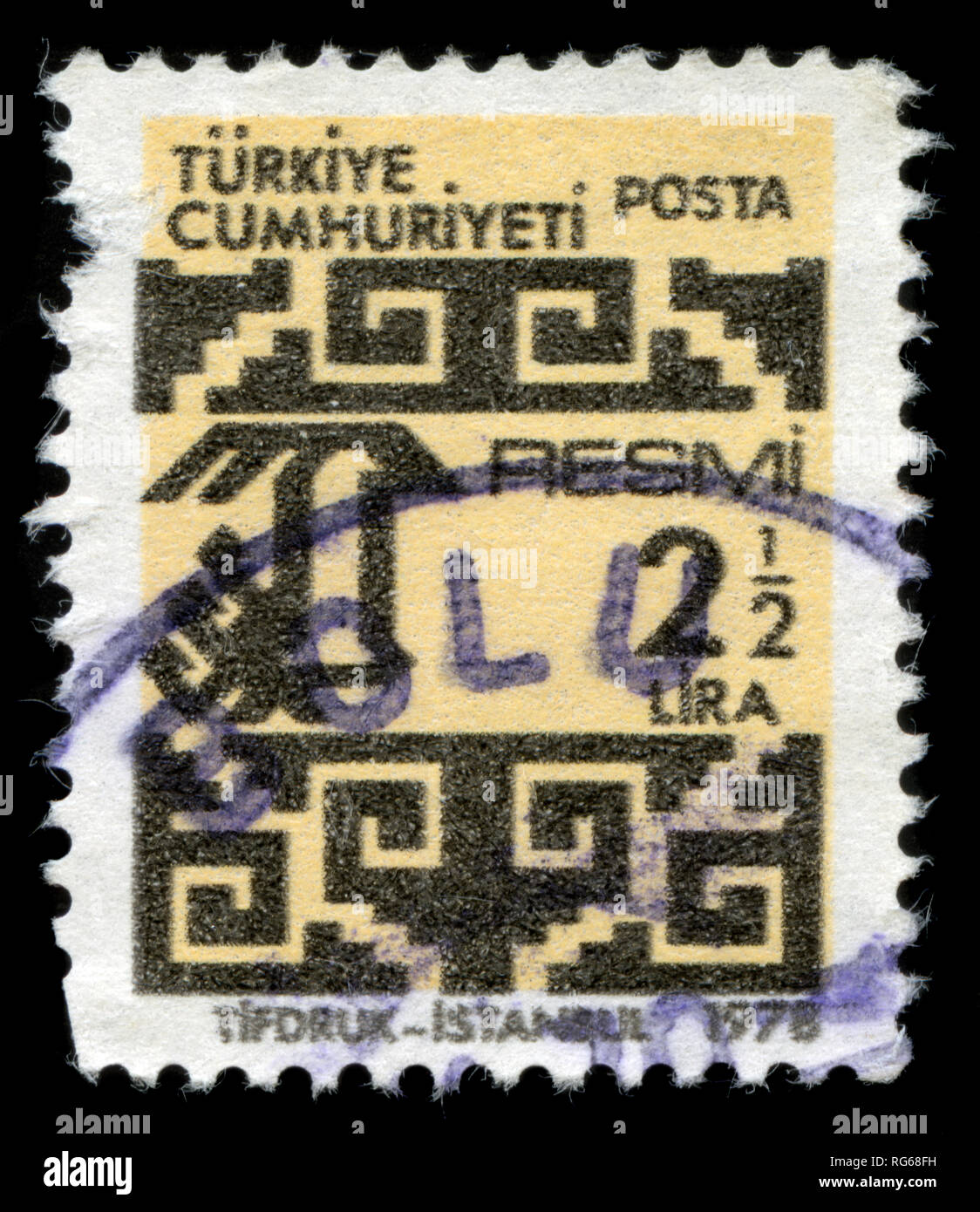 Briefmarke aus der Türkei in die auf service Briefmarken 1978-Serie Stockfoto