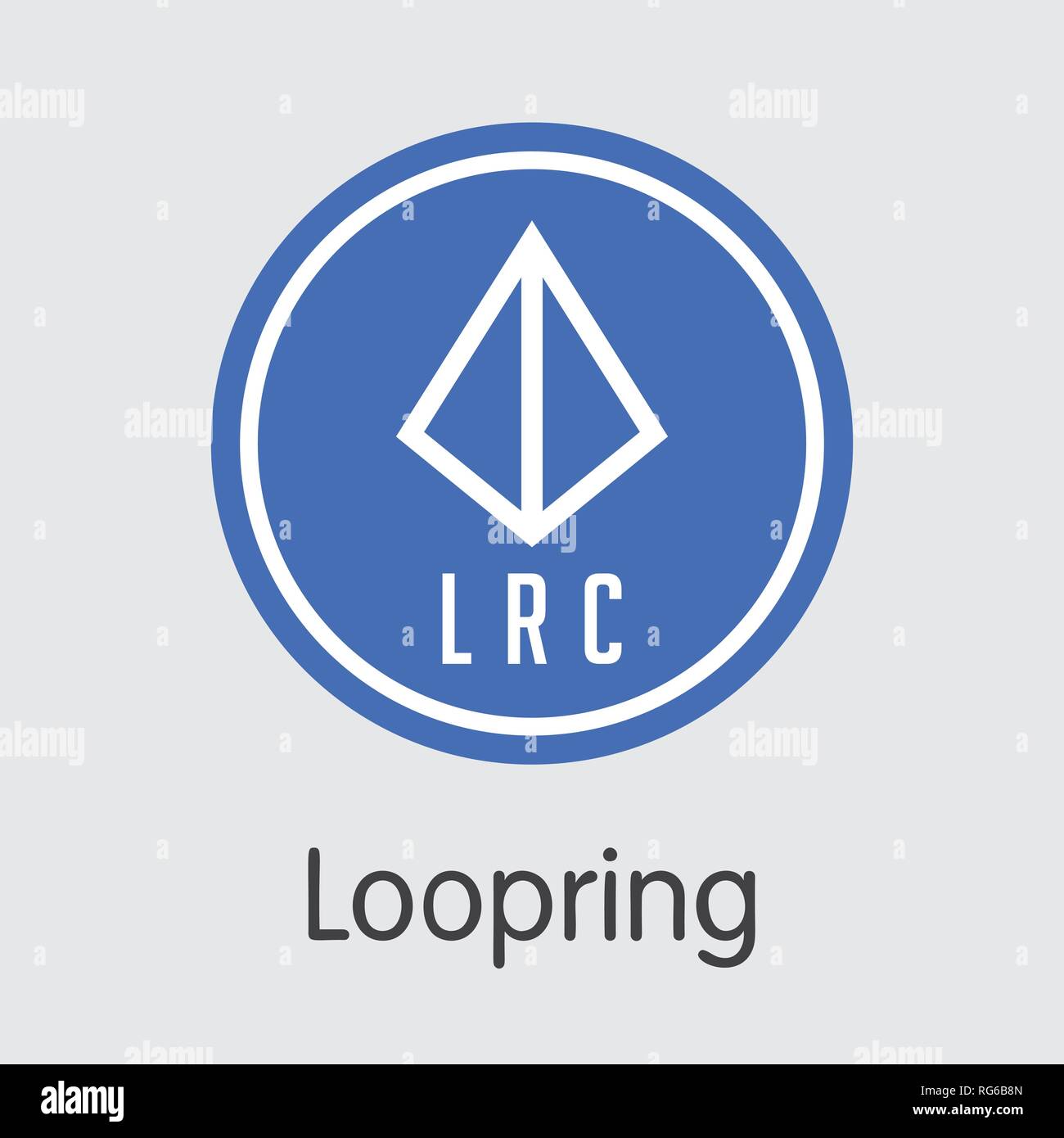 LRC-Loopring. Das Symbol von Geld oder Markt Emblem. Stock Vektor