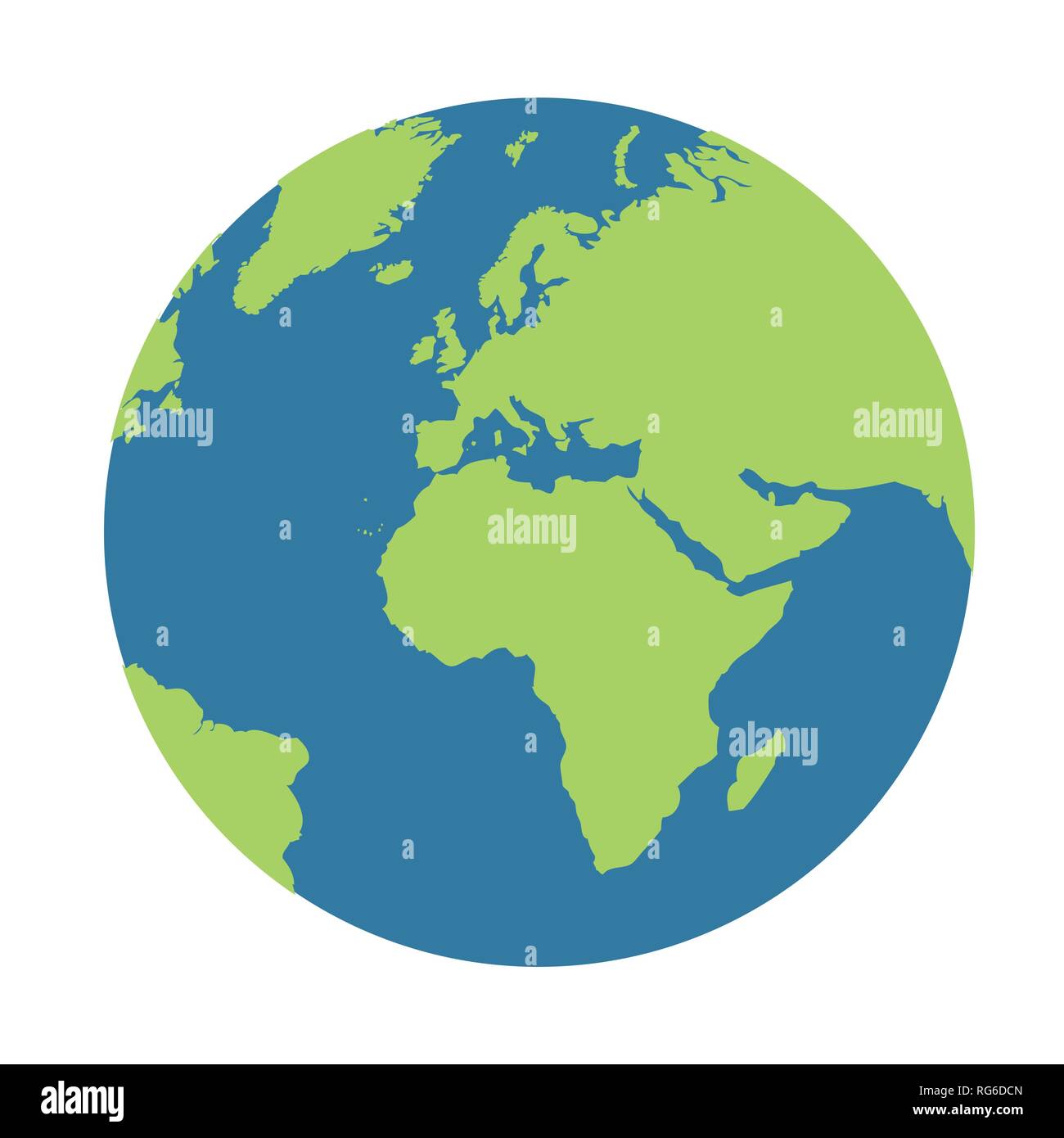 Planet Earth Globus Symbol blau und grün Vektor-illustration EPS 10. Stock Vektor