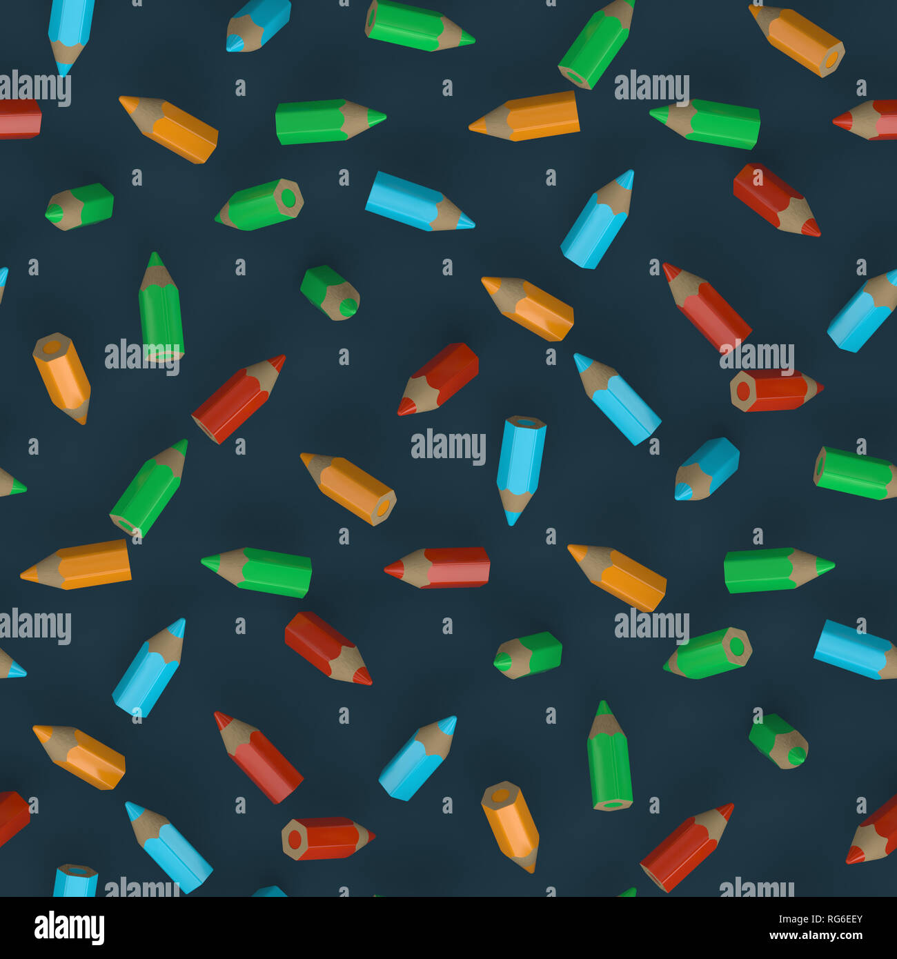 Schule Bleistifte nahtlose Muster machen Design auf marine Hintergrund kreative 3D-Szene Abbildung Kinder Kunst Muster. Stockfoto Schule Bleistifte nahtlose Muster machen Design auf marine Hintergrund kreative 3D-Szene Abbildung Kinder Kunst Muster. Stockfoto