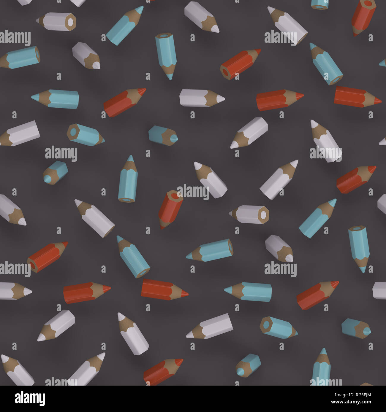 Nahtlose Muster von Pastell Farbstifte auf vintage Hintergrund kreative Elemente 3D-Render Textur Moderne Schule Kunst Design. Stockfoto Nahtlose Muster von Pastell Farbstifte auf vintage Hintergrund kreative Elemente 3D-Render Textur Moderne Schule Kunst Design. Stockfoto