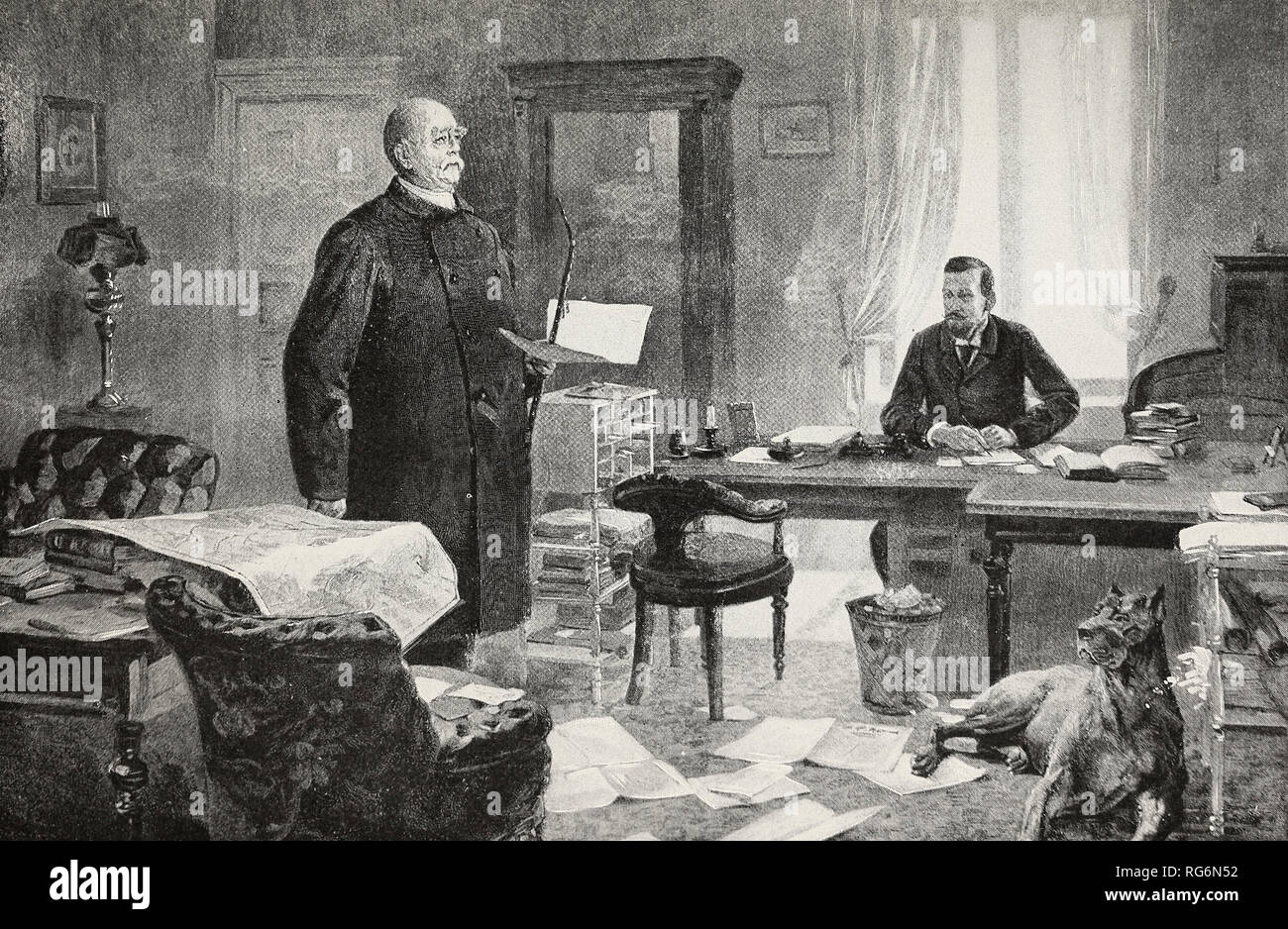 In seinem Ruhestand Bismarck - der alte Bundeskanzler diktieren Erinnerungen seines Lebens Stockfoto