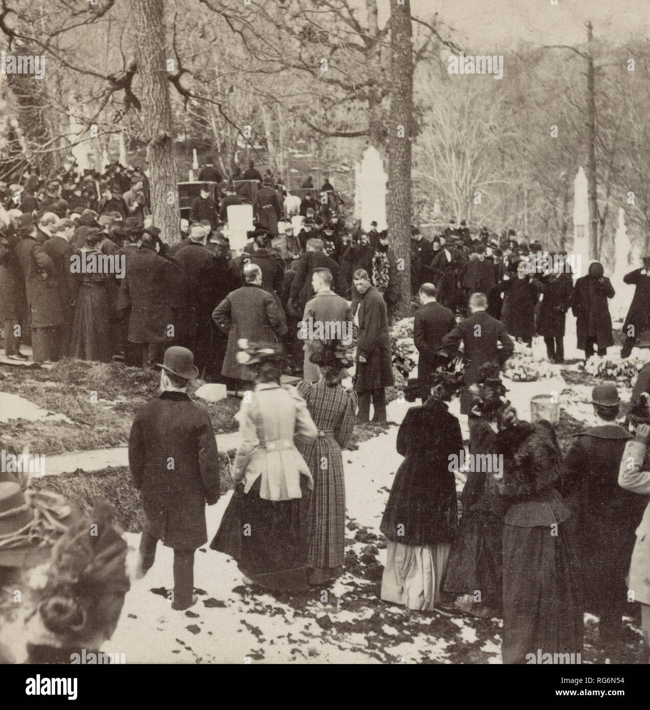 Zeremonien am Grab von James G. Blaine, Oak Hill Washington, D.C., USA - 1893 Stockfoto