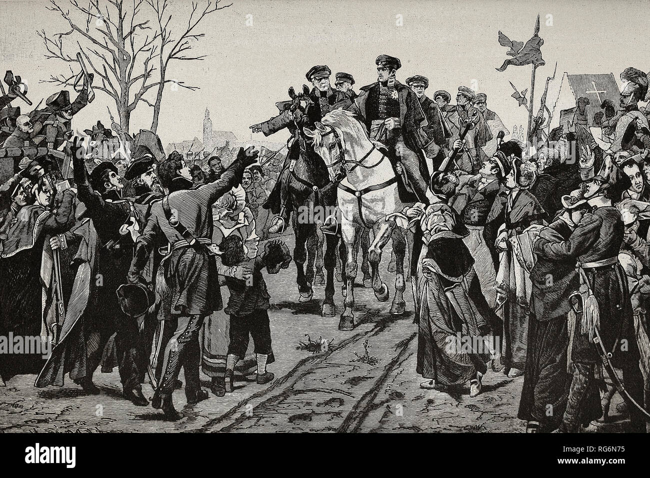 Als unfreiwilliger Held - Die Menschen in Breslau drang König Friedrich Wilhelm Frankreich zu kämpfen Stockfoto