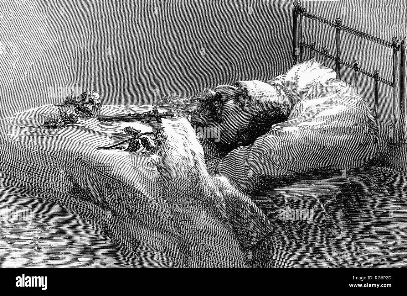 Napoleon III., nach seinem Tod, Abbildung der Jan 25,1873 Illustrated London News. Stockfoto