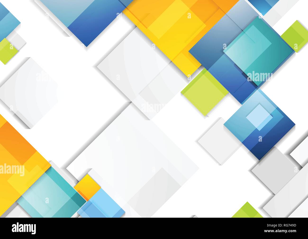 Abstrakte tech Geometrische bunten Hintergrund mit glänzenden Quadraten. Vektor Design Stock Vektor