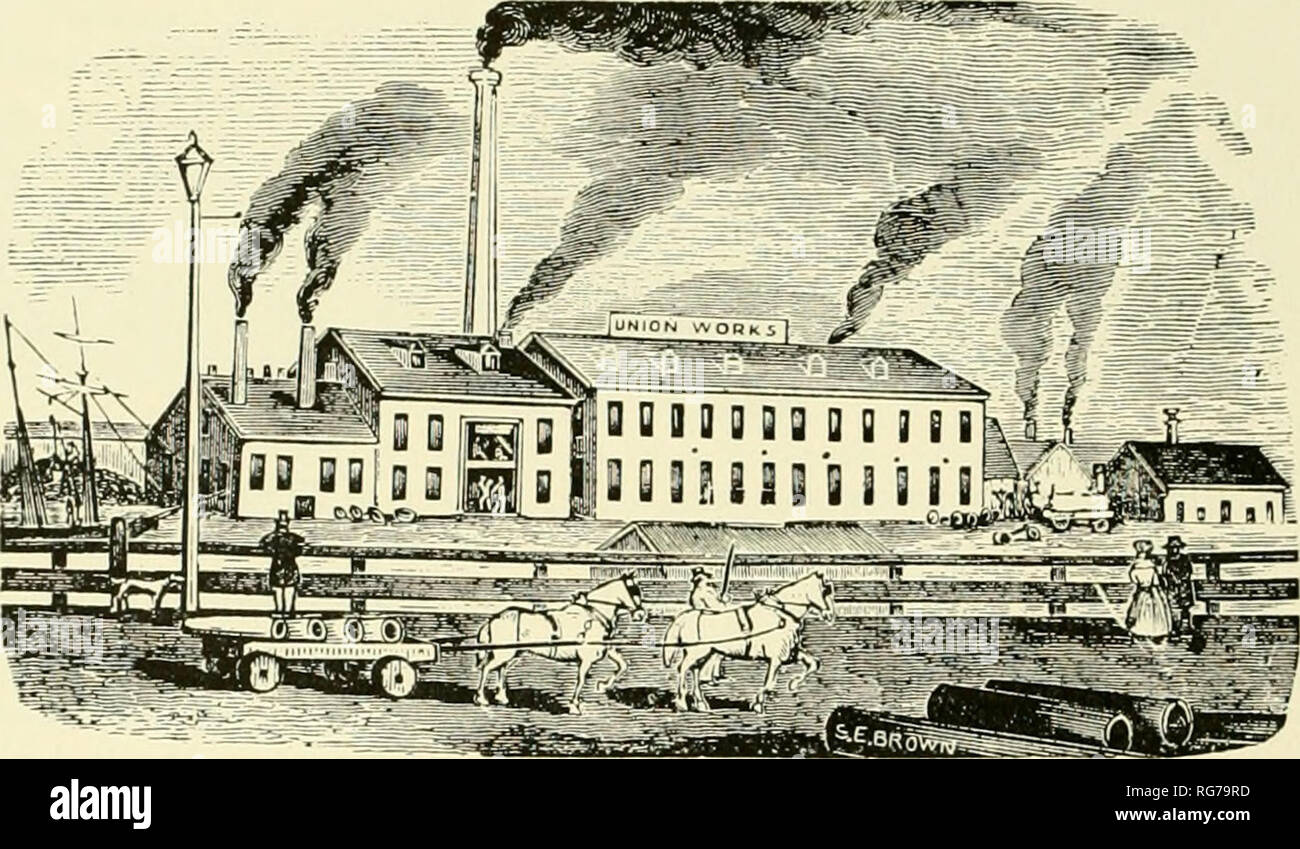 . Bulletin - United States National Museum. Wissenschaft. • Sl&lt; r3.'? 1 01 WERKE SOUTH BOSTON, SETH WILMARTH, Inhaber, 193. Stationäre Dampfmaschinen und Dampfkessel, der VARIOL GRÖSSEN ERFORDERLICH, Paris mit Eisenbahnen, einschließlich Frösche, Switches, Stühlen und Gebrauchtwagen verbunden. Maschinisten' TOOLS, alle Beschreibungen, einschließlich DREHMASCHINEN, Größen unterschiedlich von 6 Fuß auf 50 Fuß Länge, und mit einem Stückgewicht von 500 kg bis 40 Tonnen, wobei die Letzteren in der Lage, ein Rad oder Riemenscheibe, 30 Meter im Durchmesser. Hobelmaschinen, variierend von 2 Fuß auf 60 Fuß Länge, und mit einem Stückgewicht von 200 Stockfoto