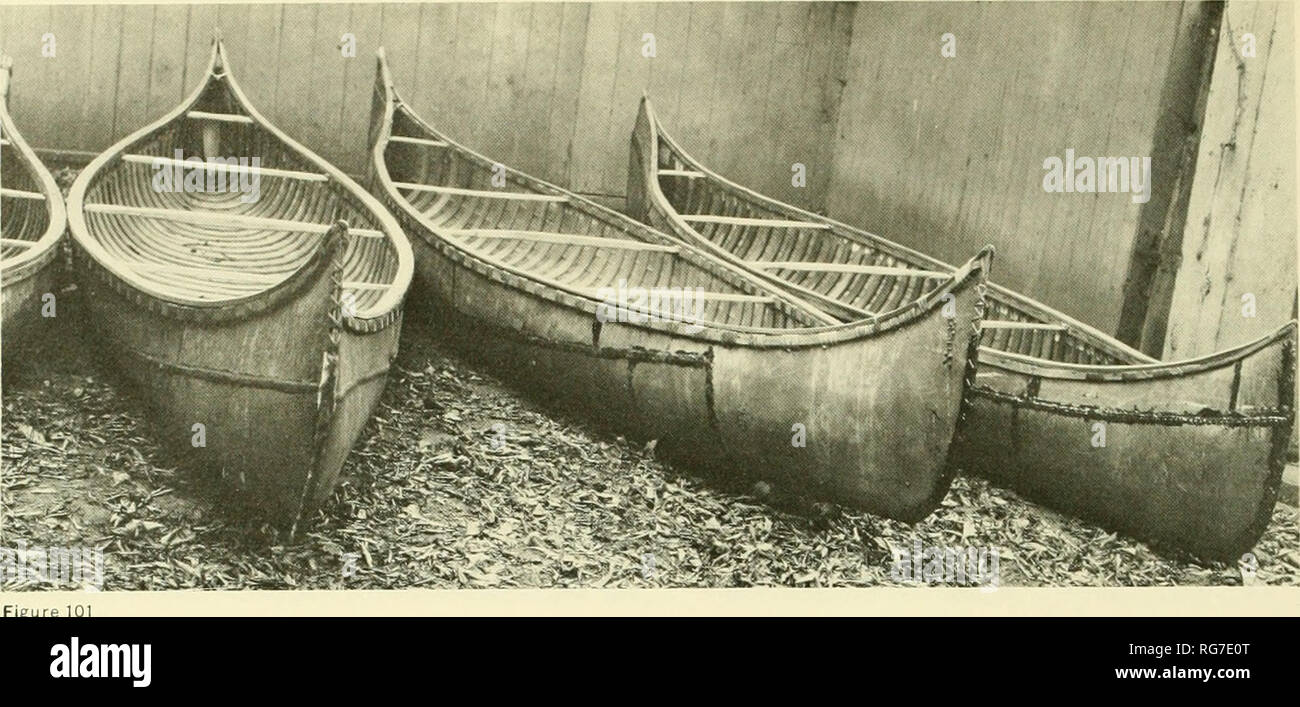 . Bulletin - United States National Museum. Wissenschaft. Tetes de Boule Kanus. top, leicht geschwollen war wie die der eine Kollision handle oder Meißel. Die Ferse war manchmal in den Stiel gehalten - Stück Kerbe mit einem root verzurren. Die vereitelt, die gleiche Abstände abgesehen, wurden in die tenoned gunwales wie in den alten Malecite Kanus, und wurden mit einem Peg und peitschen durch die zwei Löcher in den Enden vereiteln gesichert. Die mittlere vereitelt wurde in der Regel mit einer Schulter, im Plan gesehen, die Schritte 6 oder 7 Zoll an der Innenseite der wichtigsten dollbord. In Form, diese vereiteln normalerweise nach außen in einem SCHWOLL Stockfoto