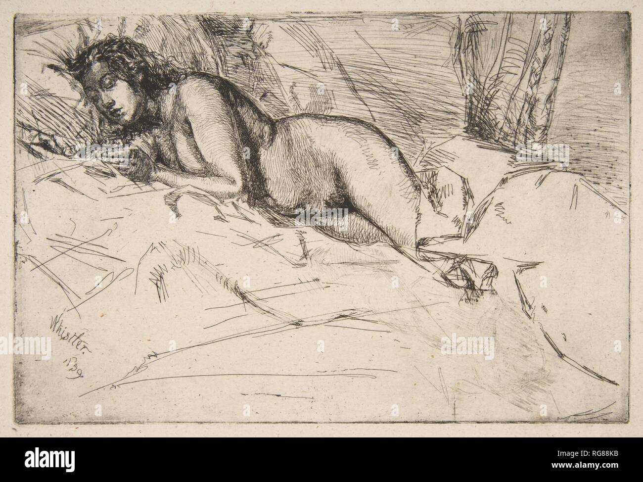 Venus. Künstler: James McNeill Whistler (Amerikanische, Lowell, Massachusetts 1834-1903 London). Abmessungen: Platte: 5 7/8 x 8 7/8 in. (15 × 22,6 cm) Blatt: 8 1/8 x 10 7/8 in. (20,6 × 27,6 cm). Datum: 1859. Museum: Metropolitan Museum of Art, New York, USA. Stockfoto