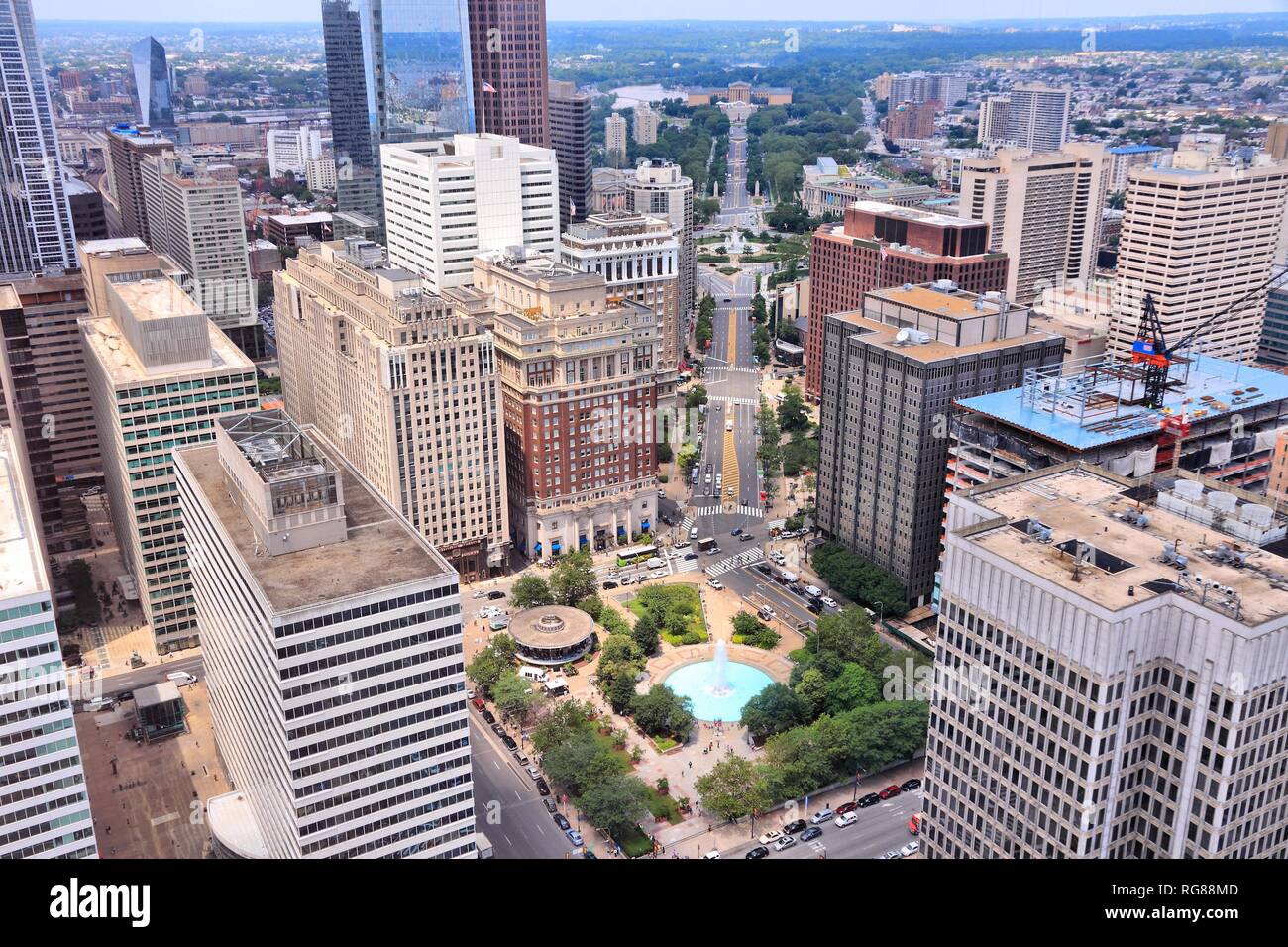 Philadelphia, Pennsylvania in den Vereinigten Staaten. Luftaufnahme der Stadt. Stockfoto