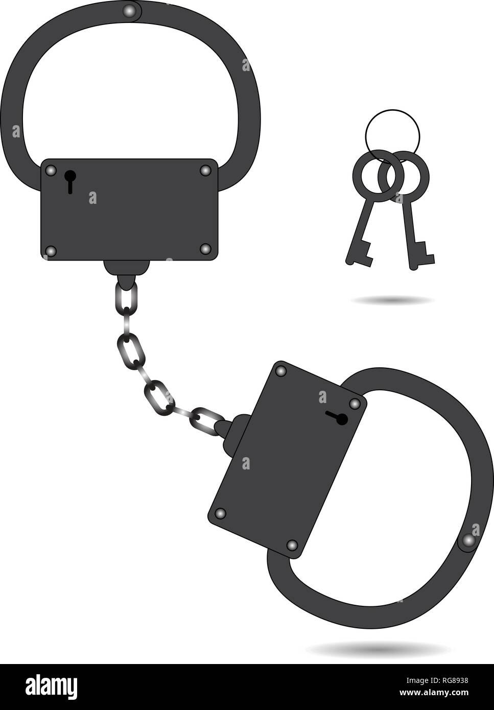 Handschellen einfache grau Vector Illustration Stock Vektor