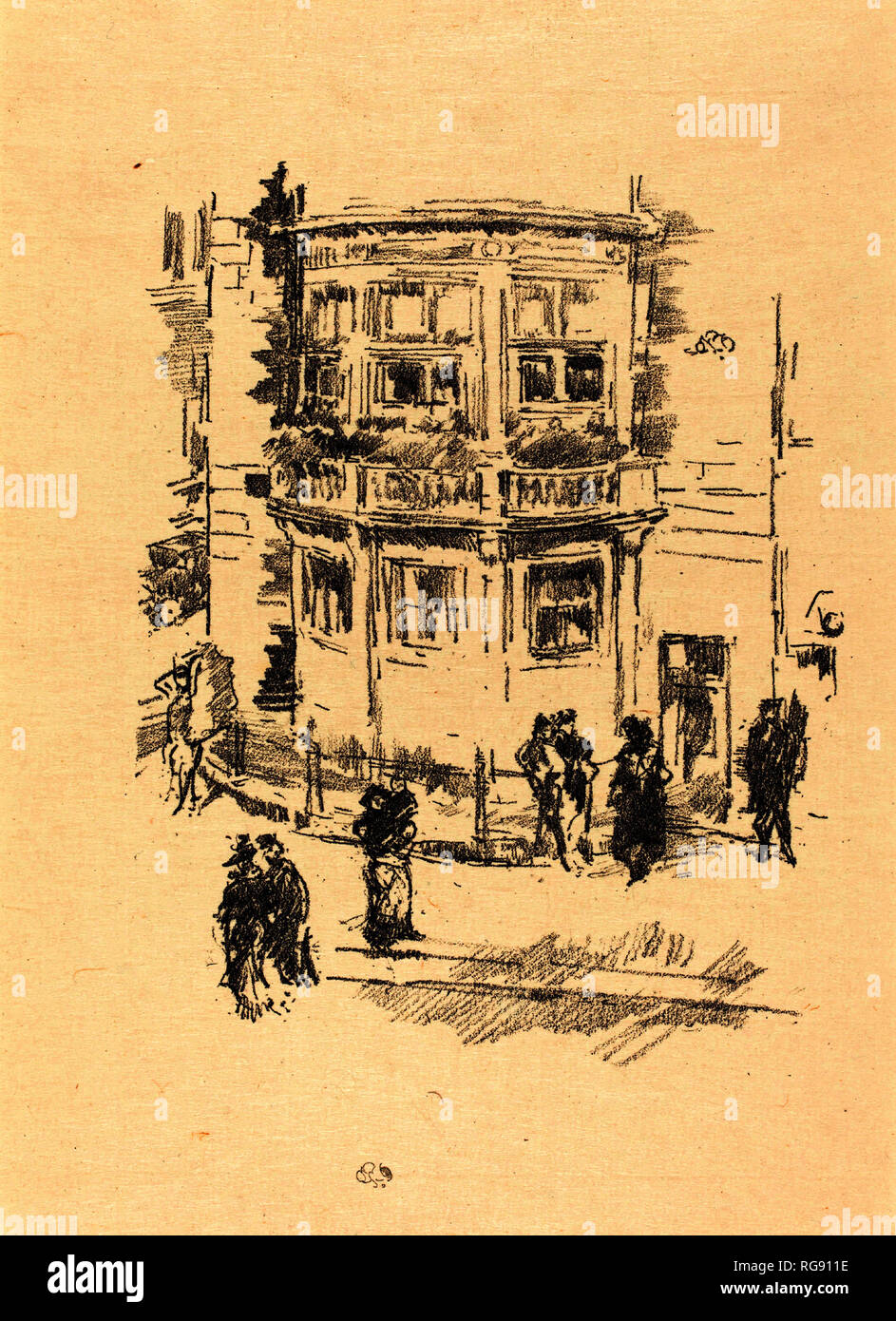 Das Fenster "Manager, Gaiety Theatre. Stand: 1896. Abmessungen: Bild: 17,3 × 13,6 cm (6 13/16 x 5 3/8 in.) Blatt: 28,7 x 22,1 cm (11 5/16 x 8 11/16 in.). Medium: Lithographie in Schwarz auf Webte Papier. Museum: Nationalgalerie, Washington DC. Autor: WHISTLER, James Abbott Mcneill. Stockfoto