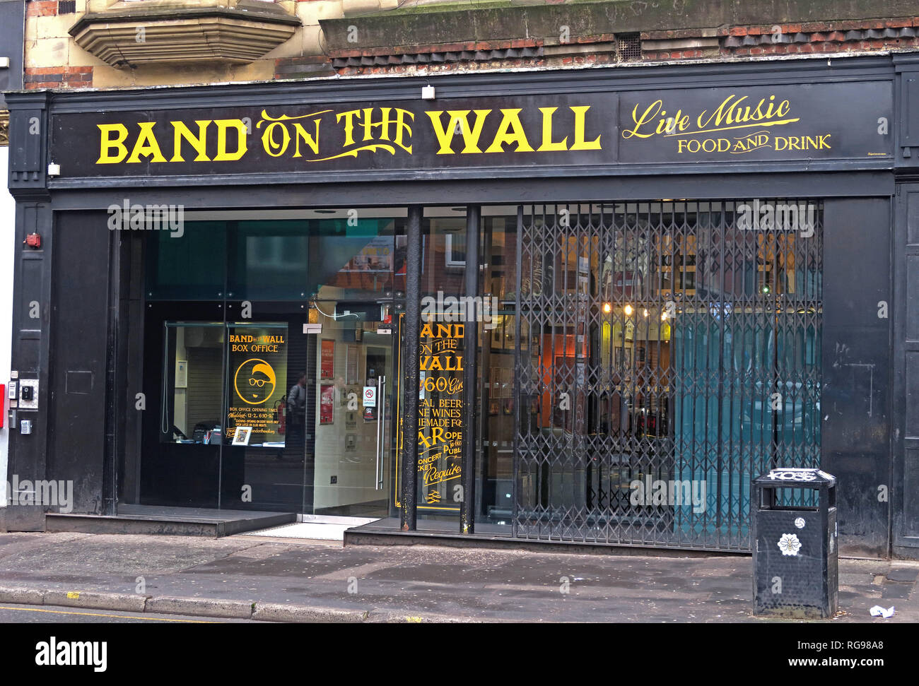 The Band on the Wall, Veranstaltungsort für Musik, 25 Swan Street Manchester, England, Großbritannien, M4 5JZ Stockfoto