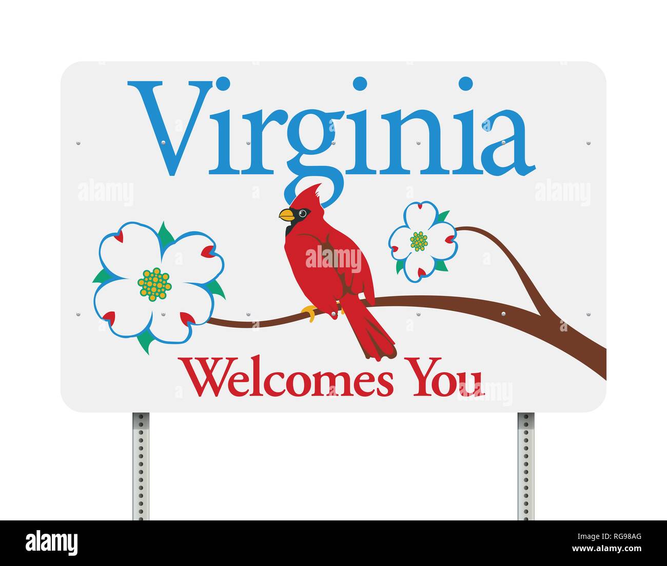 Vector Illustration der Virginia begrüßt Sie Schild Stock Vektor