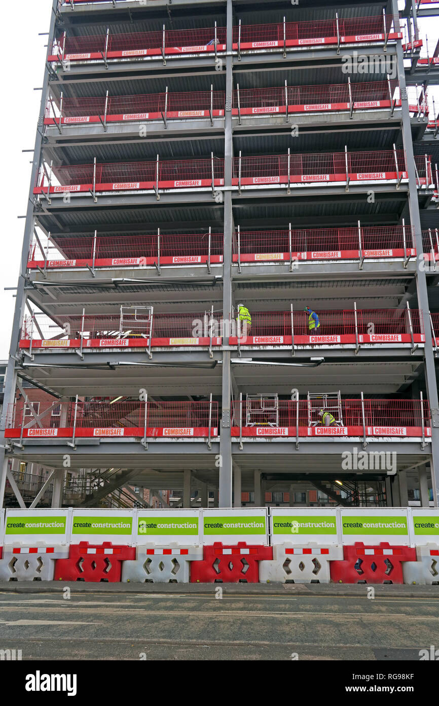 Baustelle erstellen, Rochdale Road, Manchester, Stadtzentrum, North West England, Großbritannien, M4 4BZ Stockfoto