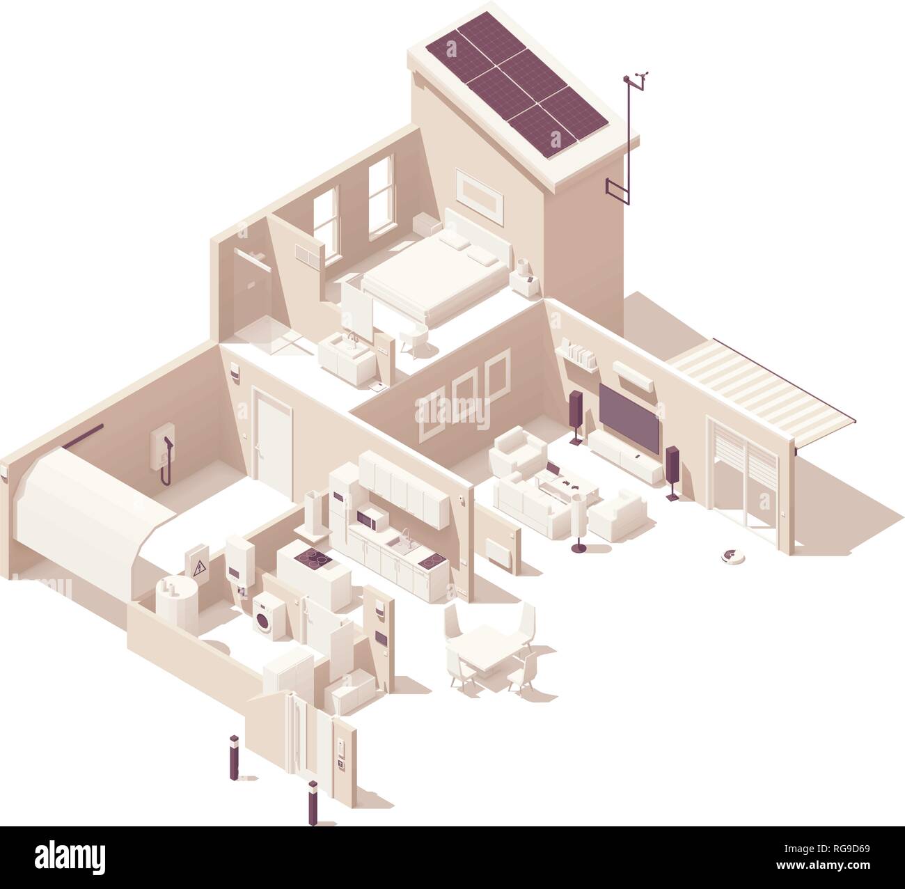 Vektor isometrische smart home Stock Vektor