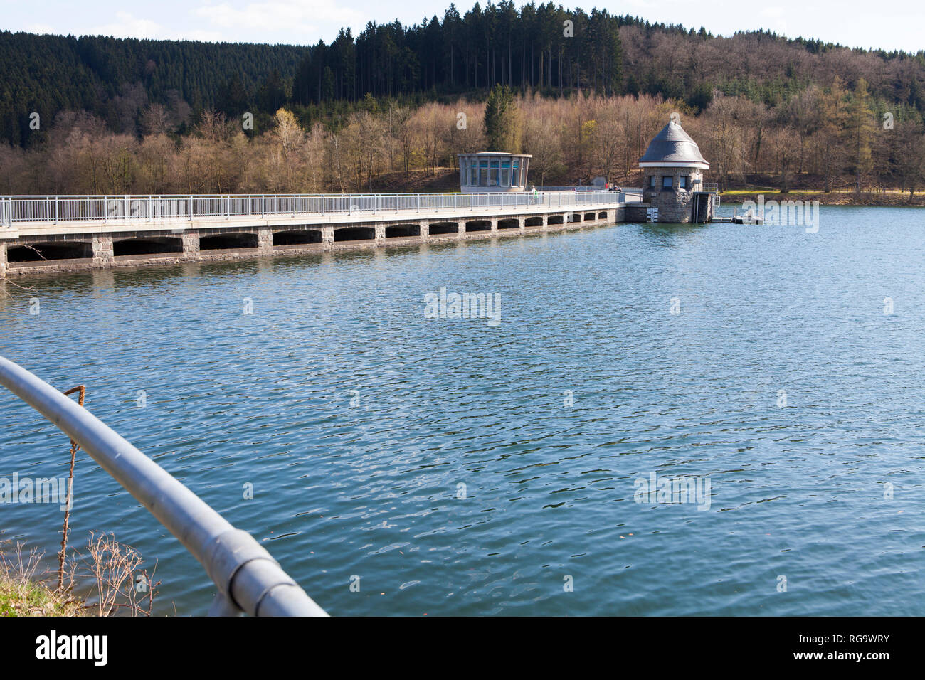 Dam von der Listertalsperre, Olpe, Deutschland, Europa Stockfoto