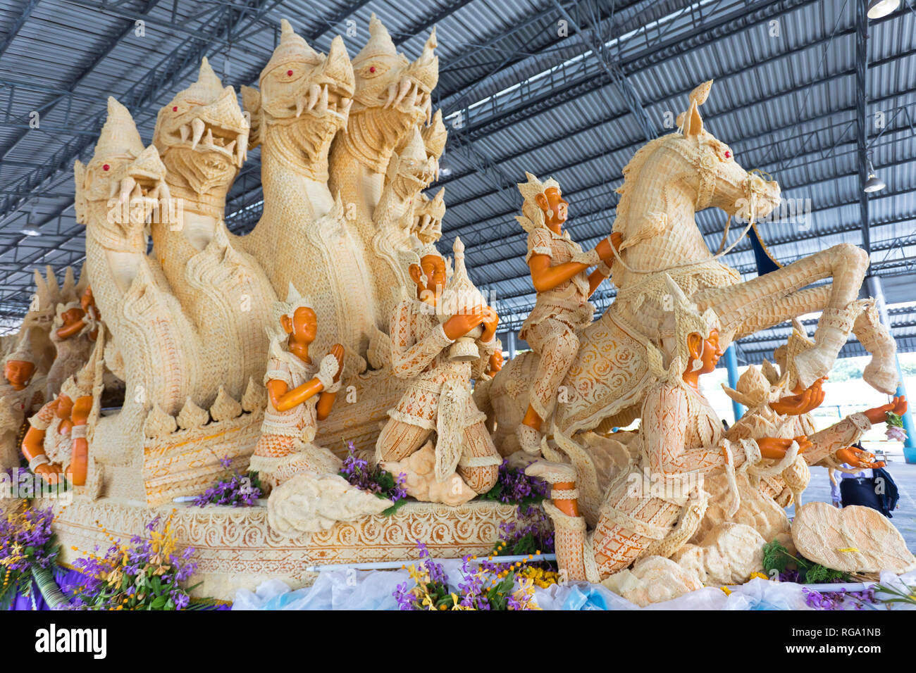 Thailand, der Provinz Ubon Ratchathani, Kerze Festival, Wax Works Stockfoto