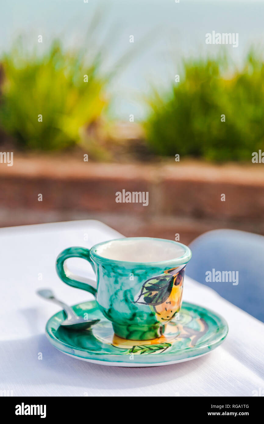 Keramik Tasse Espresso lackiert Stockfoto