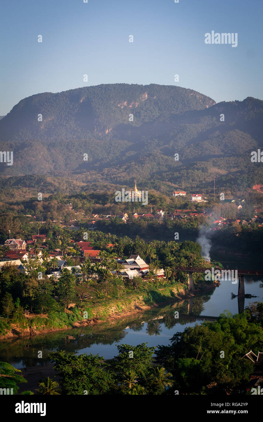 Sonnenuntergang in Lunag Prabang, Laos. Stockfoto