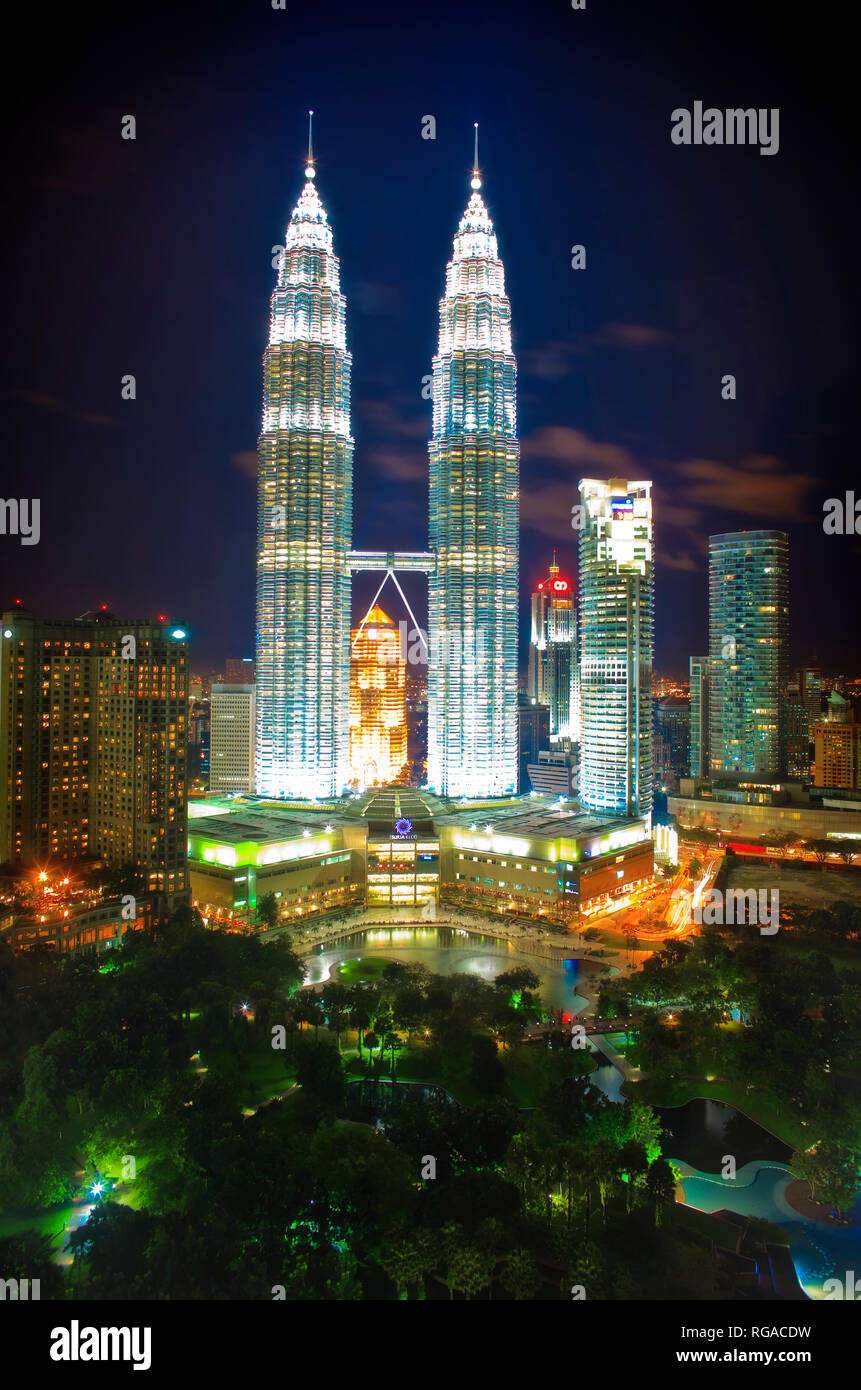 Petronas Towers in Kuala Lumpur, Malaysia. Stockfoto