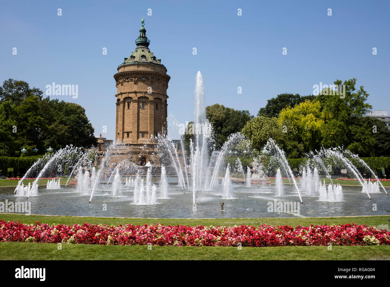 Deutschland, Baden-Württemberg, Mannheim, Friedrichsplatz, Wasserturm Stockfoto
