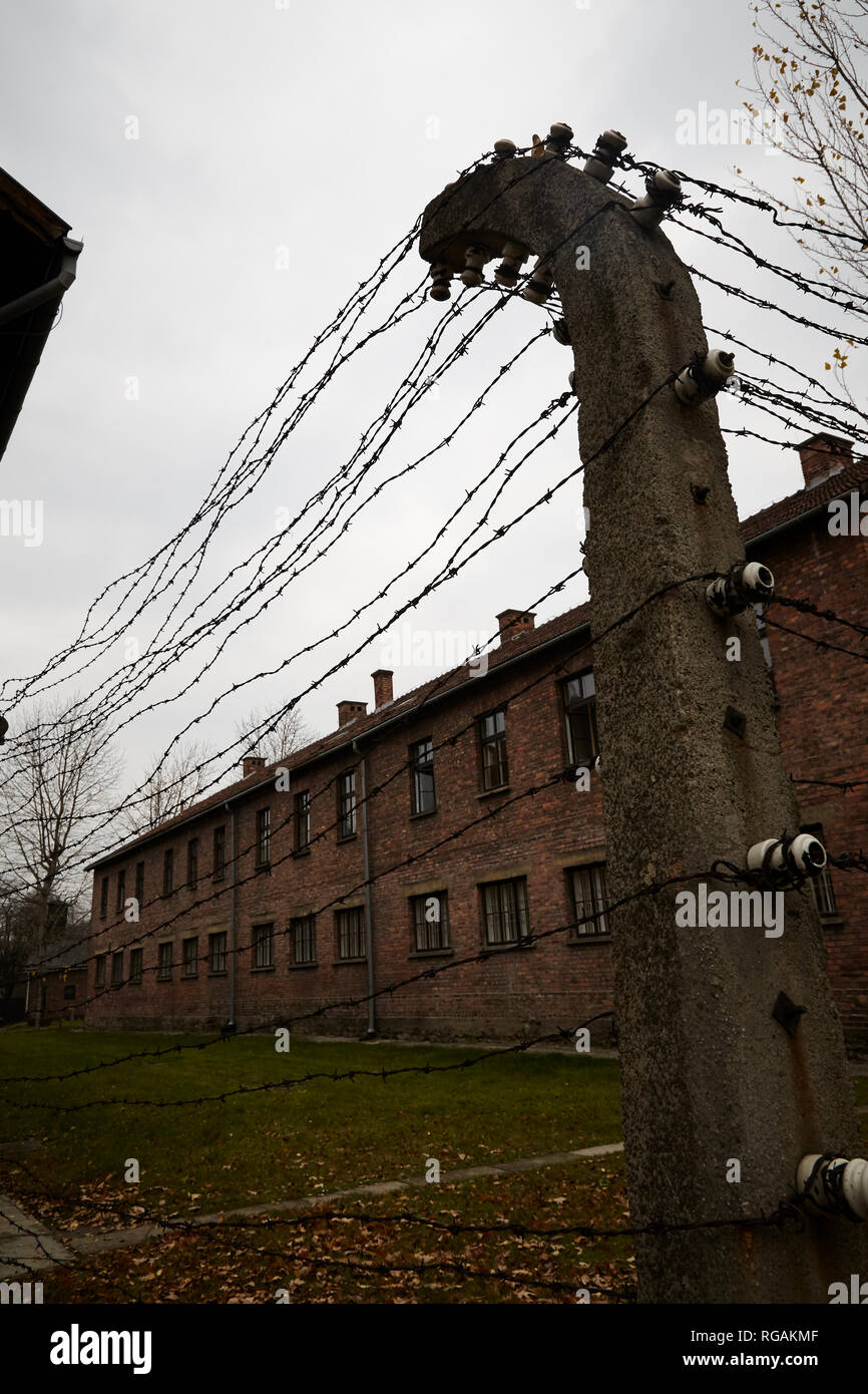 Von der Innenseite des Konzentrationslager Auschwitz. Stockfoto