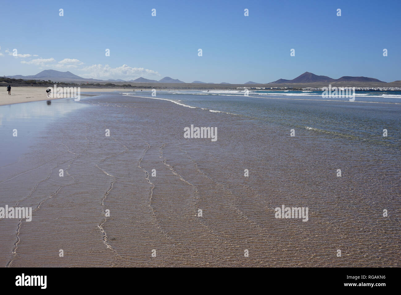 Playa de Famara, Lanzarote, Kanarische Inseln, Spanien Stockfoto